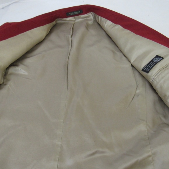 Carlo Mandrone Red 100% Wool 3 Button Blazer - Picture 6 of 16